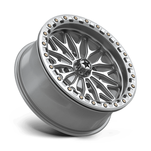 Msa Offroad Wheels Ma53 Bolo Utv Beadlock 18X7 +10 Gloss Silver W/ Machined Face