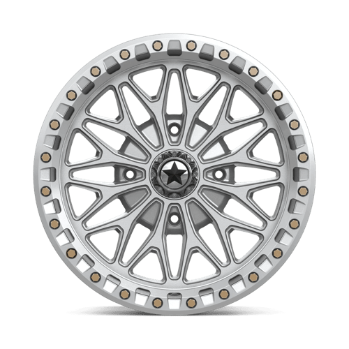 Msa Offroad Wheels Ma53 Bolo Utv Beadlock 18X7 +10 Gloss Silver W/ Machined Face