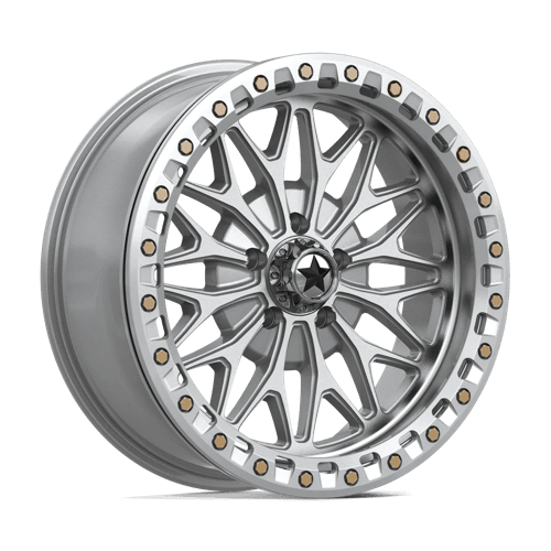 Msa Offroad Wheels Ma53 Bolo Utv Beadlock 18X7 +10 Gloss Silver W/ Machined Face