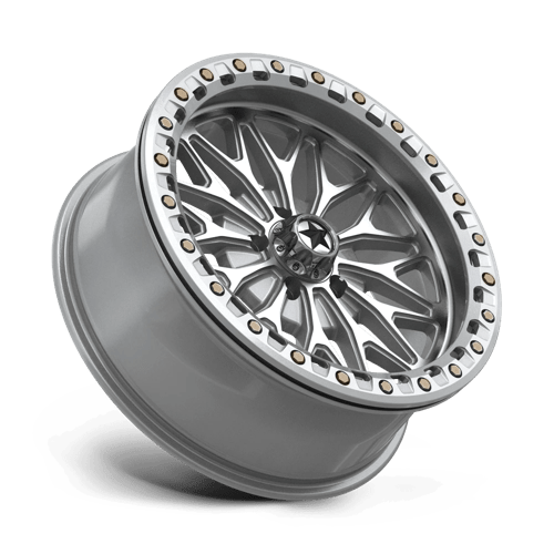 Msa Offroad Wheels Ma53 Bolo Utv Beadlock 18X7 +10 Gloss Silver W/ Machined Face