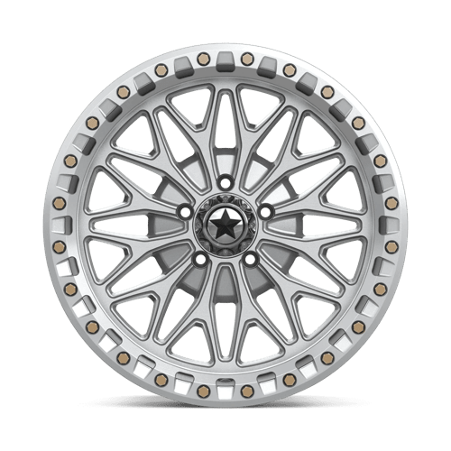Msa Offroad Wheels Ma53 Bolo Utv Beadlock 18X7 +10 Gloss Silver W/ Machined Face