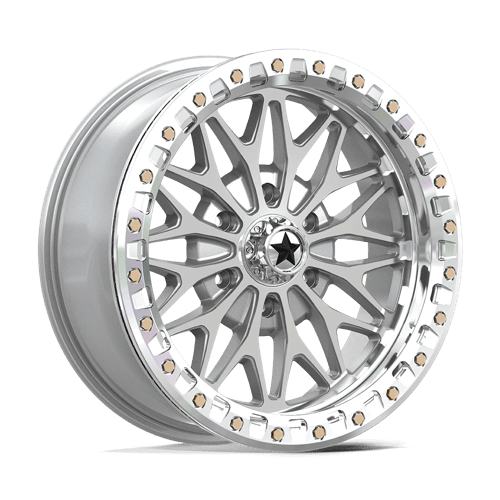 Msa Offroad Wheels Ma53 Bolo Utv Beadlock 18X7 +10 Gloss Silver W/ Machined Face