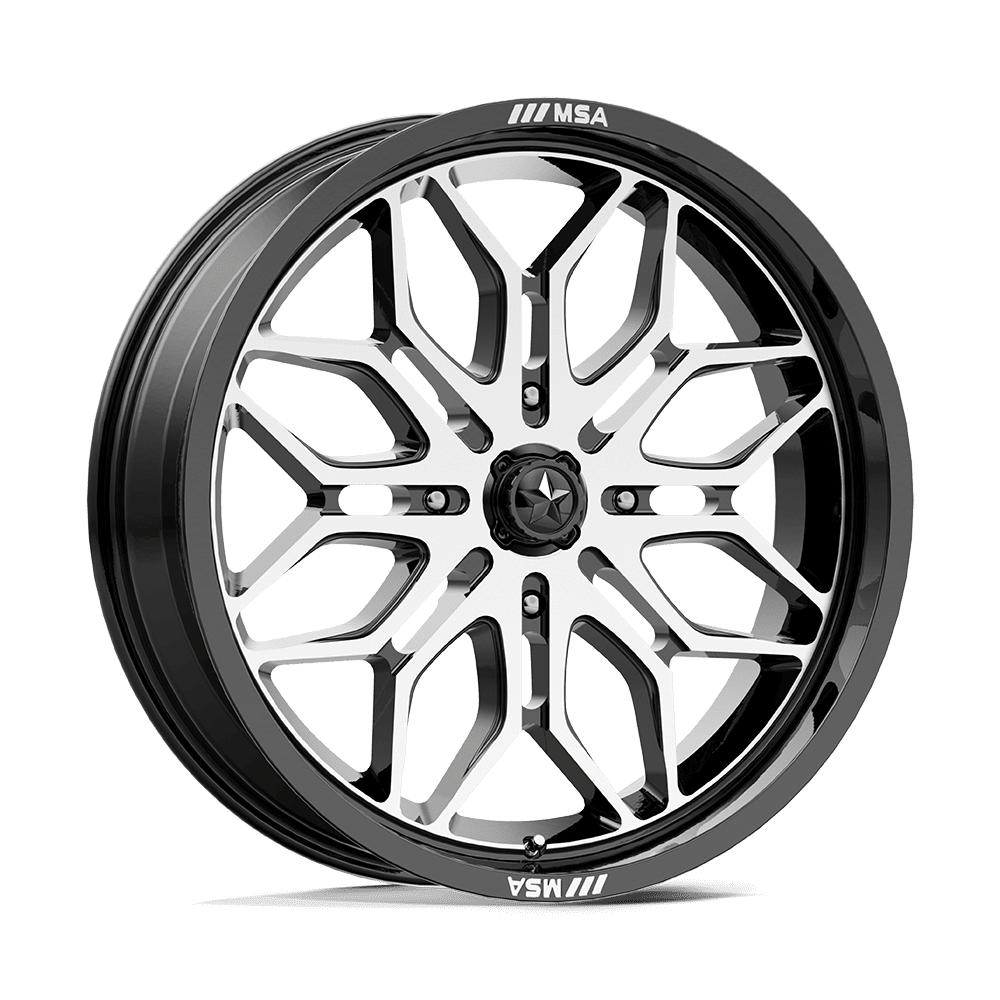 Msa Offroad Wheels M47 Sniper Utv 20X7 +10 Gloss Black Machined