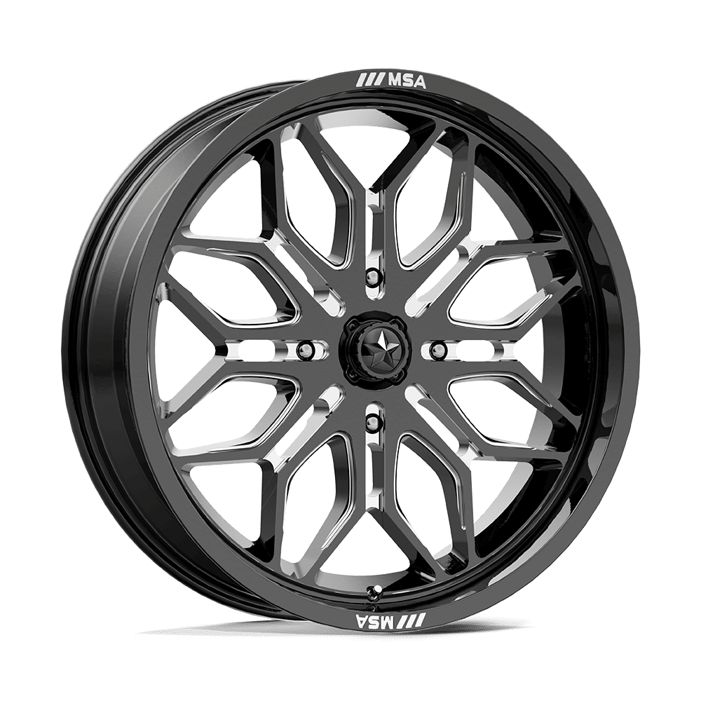 Msa Offroad Wheels M47 Sniper Utv 22X7 +10 Gloss Black Milled