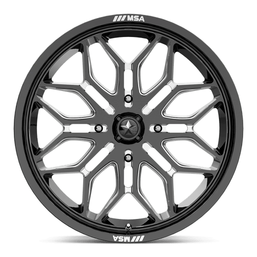 Msa Offroad Wheels M47 Sniper Utv 22X7 +10 Gloss Black Milled