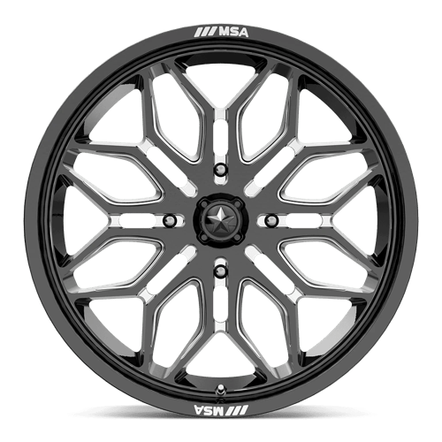 Msa Offroad Wheels M47 Sniper Utv 18X7 +10 Gloss Black Milled
