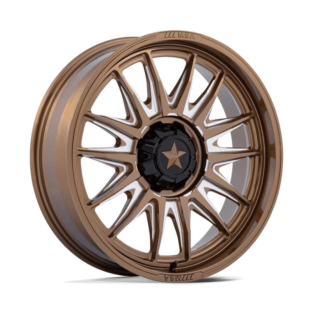 Msa Offroad Wheels M55 Commander Utv 24X10 -25 Gloss Bronze Milled