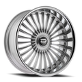 Dazz Merlot 24X10 +0 Gloss Silver W/ Brushed / Chrome Stainless Steel Lip