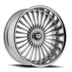 Dazz Merlot 24X10 +0 Gloss Silver W/ Brushed / Chrome Stainless Steel Lip
