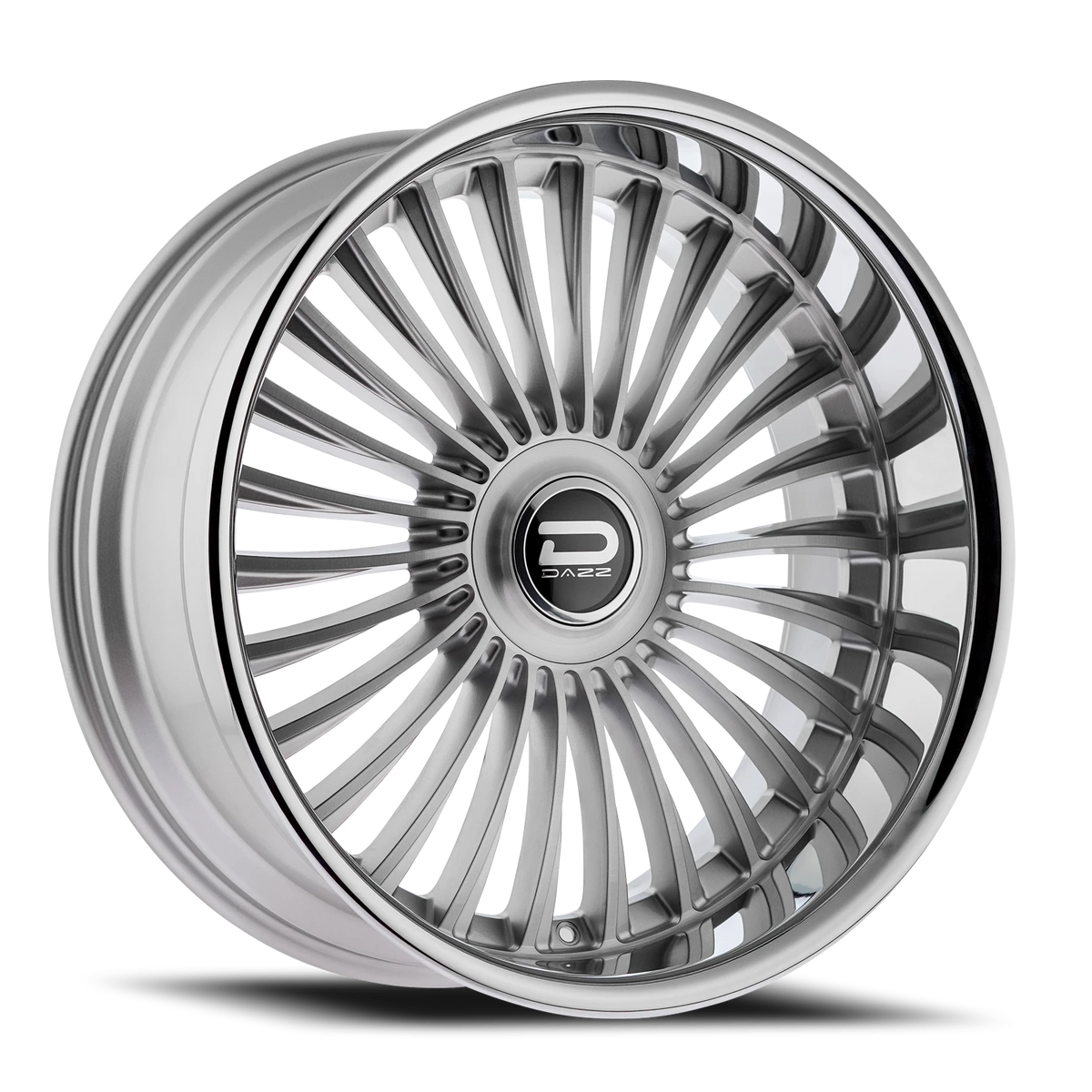 Dazz Merlot 24X10 +0 Gloss Silver W/ Brushed / Chrome Stainless Steel Lip