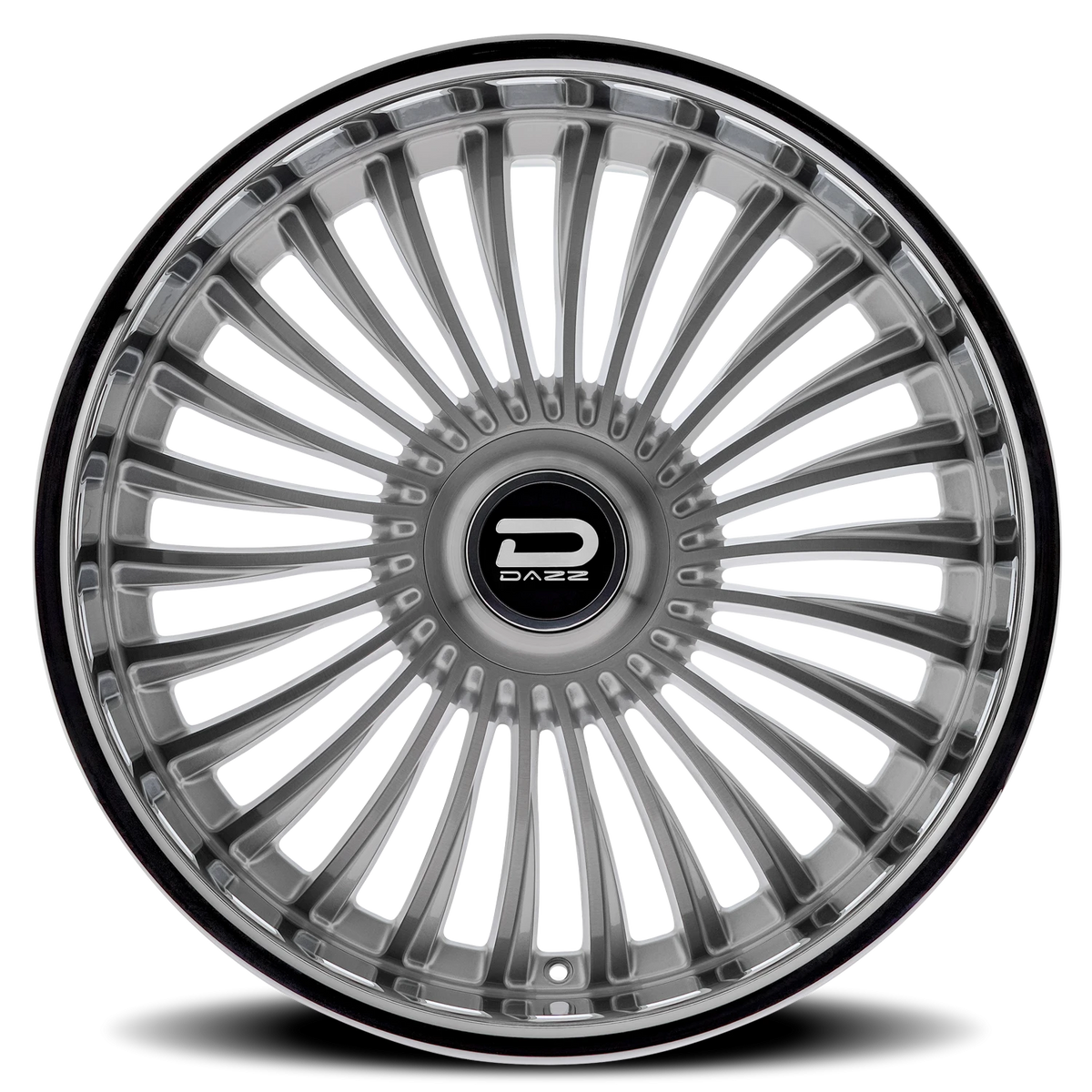 Dazz Merlot 24X10 +0 Gloss Silver W/ Brushed / Chrome Stainless Steel Lip