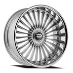 Dazz Merlot 24X10 +0 Gloss Silver W/ Brushed / Chrome Stainless Steel Lip