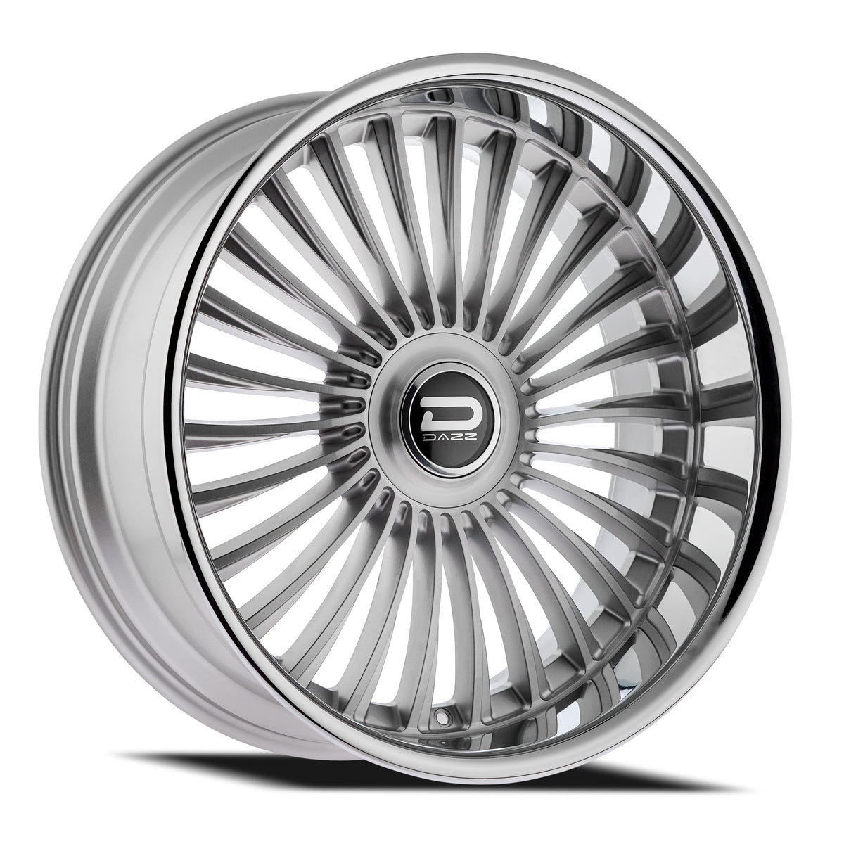 Dazz Merlot 24X10 +0 Gloss Silver W/ Brushed / Chrome Stainless Steel Lip