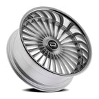 Dazz Merlot 24X10 +0 Gloss Silver W/ Brushed / Chrome Stainless Steel Lip