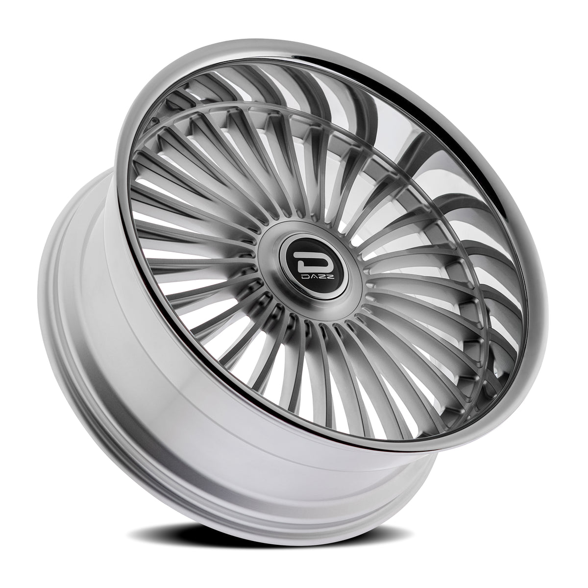 Dazz Merlot 24X10 +0 Gloss Silver W/ Brushed / Chrome Stainless Steel Lip