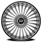 Dazz Merlot 24X10 +0 Gloss Silver W/ Brushed / Chrome Stainless Steel Lip