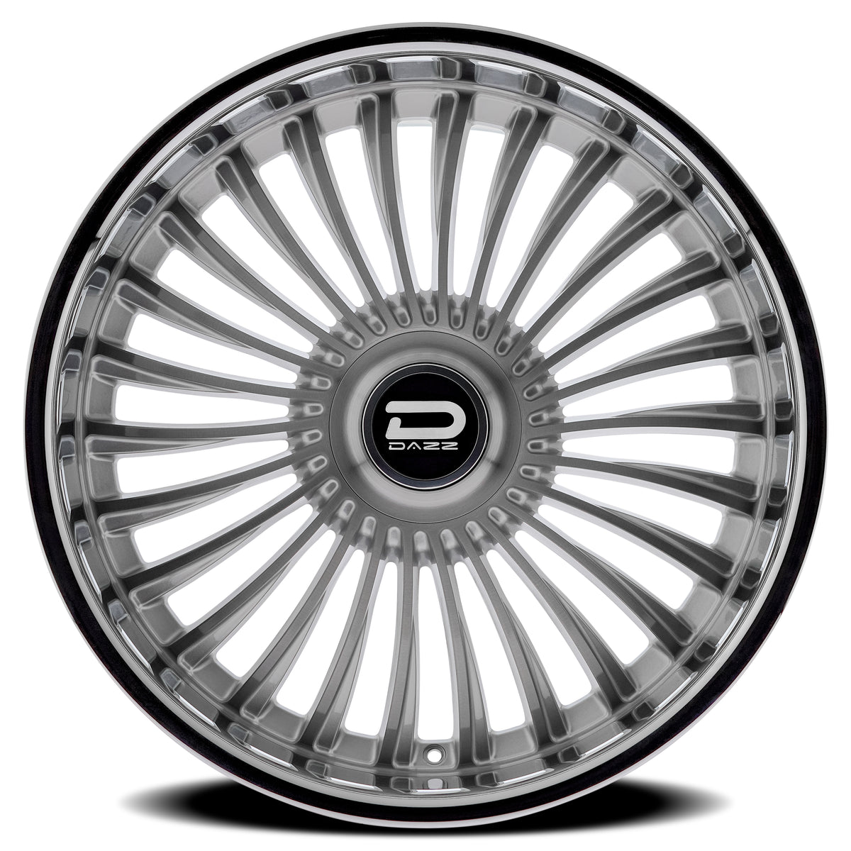 Dazz Merlot 24X10 +0 Gloss Silver W/ Brushed / Chrome Stainless Steel Lip