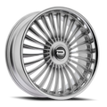 Dazz Merlot 24X9 +0 Gloss Silver W/ Brushed / Chrome Stainless Steel Lip