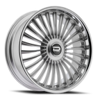 Dazz Merlot 24X9 +0 Gloss Silver W/ Brushed / Chrome Stainless Steel Lip