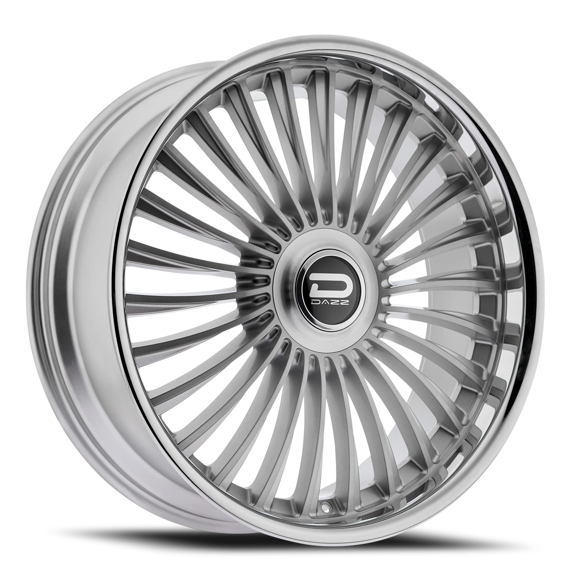 Dazz Merlot 24X9 +0 Gloss Silver W/ Brushed / Chrome Stainless Steel Lip