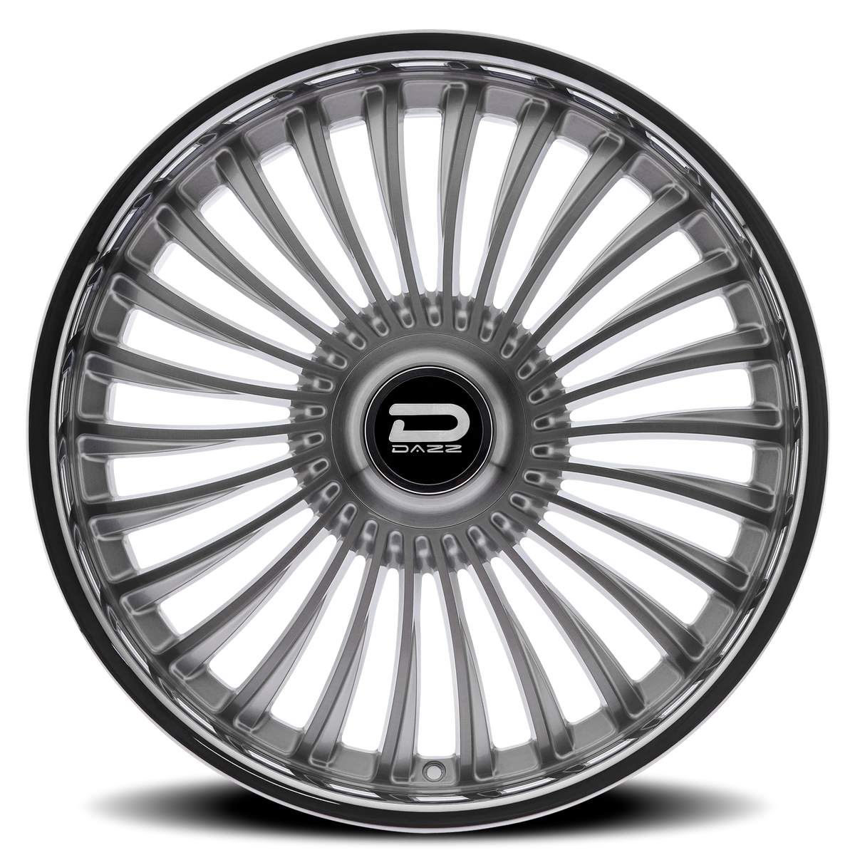 Dazz Merlot 24X9 +0 Gloss Silver W/ Brushed / Chrome Stainless Steel Lip
