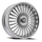 Dazz Merlot 24X9 +0 Gloss Silver W/ Brushed / Chrome Stainless Steel Lip