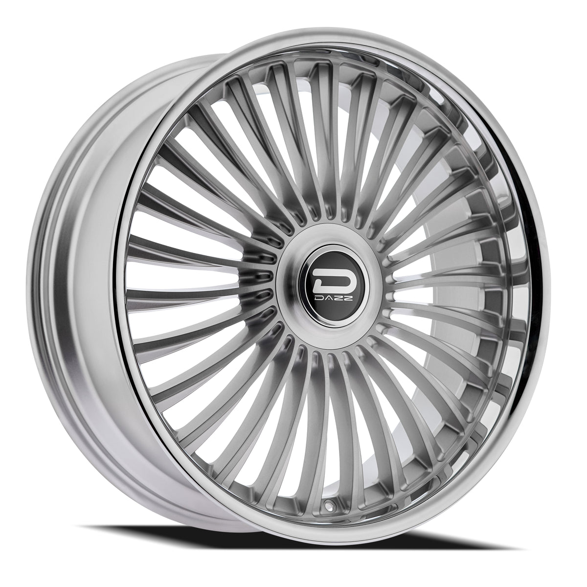 Dazz Merlot 24X9 +0 Gloss Silver W/ Brushed / Chrome Stainless Steel Lip