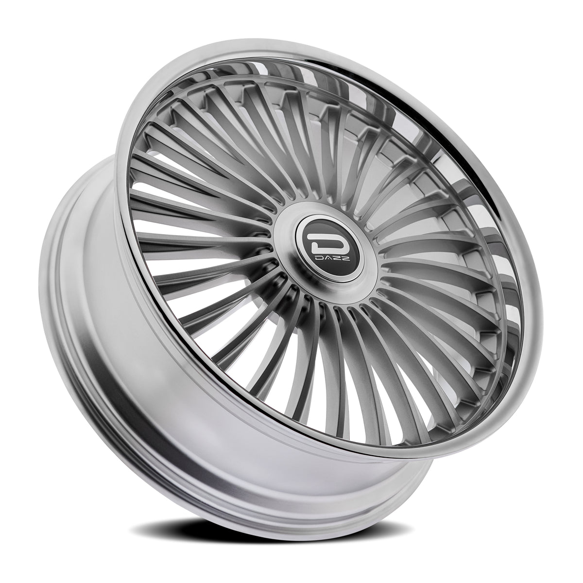 Dazz Merlot 24X9 +0 Gloss Silver W/ Brushed / Chrome Stainless Steel Lip