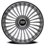 Dazz Merlot 24X9 +0 Gloss Silver W/ Brushed / Chrome Stainless Steel Lip