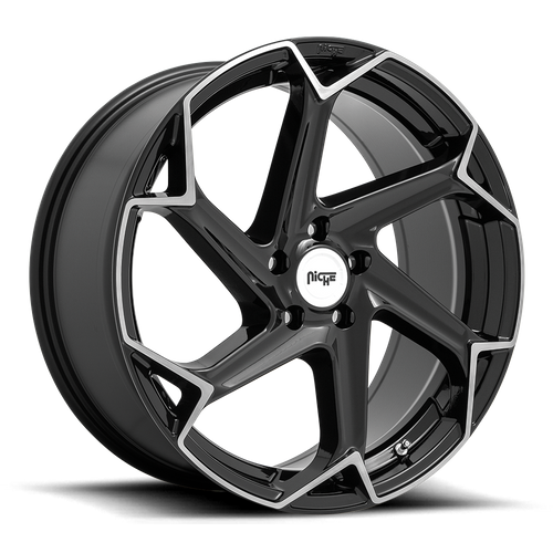 Niche 1Pc M255 Flash 20X9 +18 Gloss Black Brushed