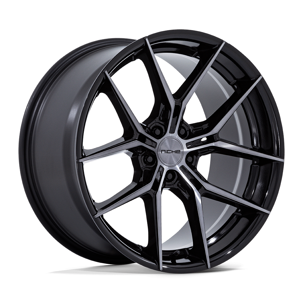 Niche 1Pc Nc279 Prodigy 5 20X9 +35 Gloss Black Dark Tinted Clear