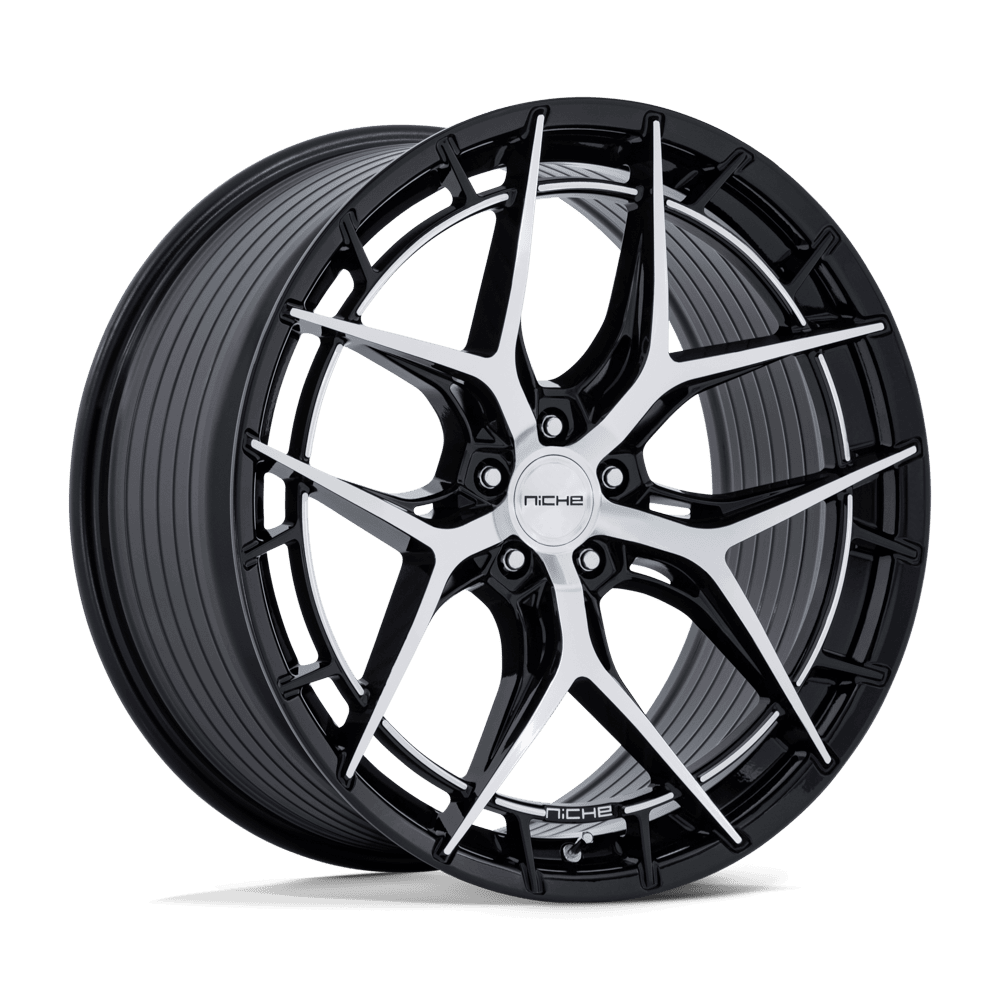Niche 1Pc Nc286 Riviera 20X9.5 +35 Gloss Black W/ Machined Face