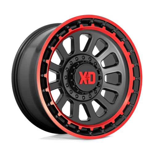 Xd Xd856 Omega 17X9 +18 Satin Black Mach Lip Red Tint