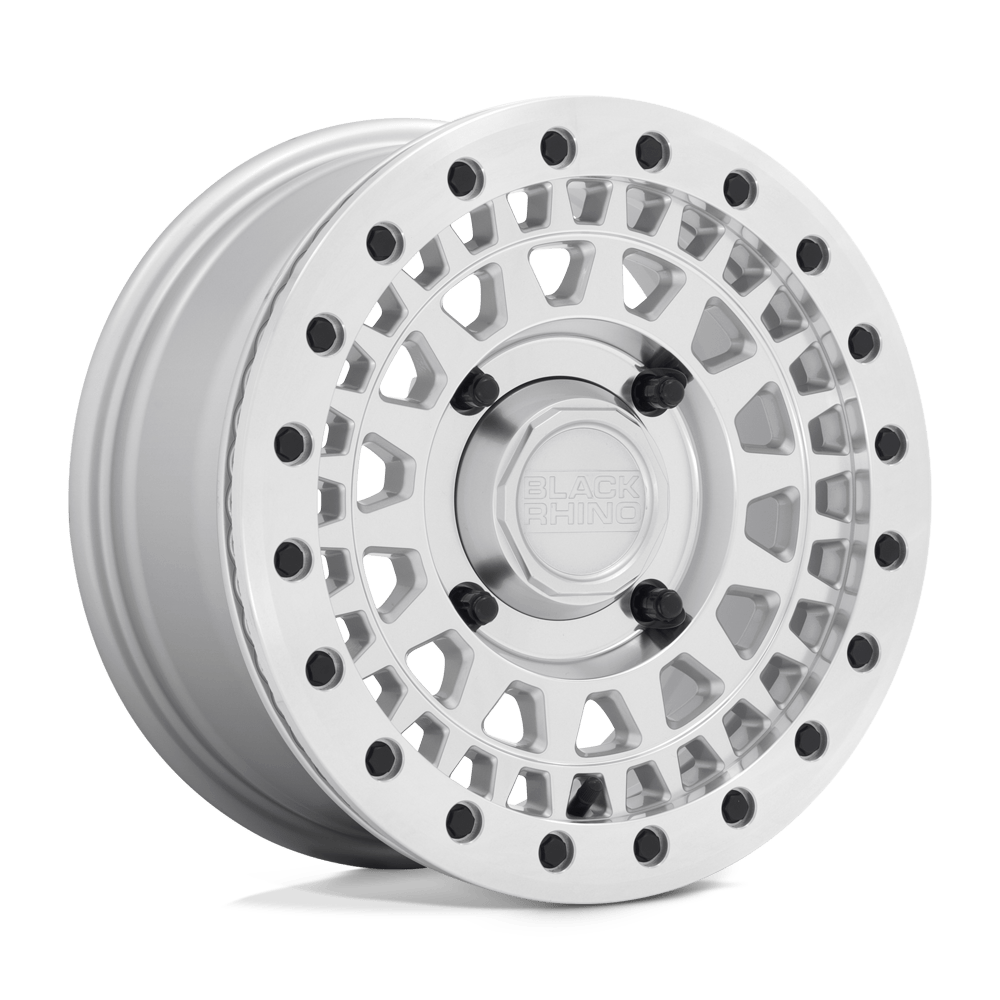 Black Rhino Hard Alloys - Utv Parker Utv Beadlock 15X7 +36 Silver W/ Mirror Cut Face