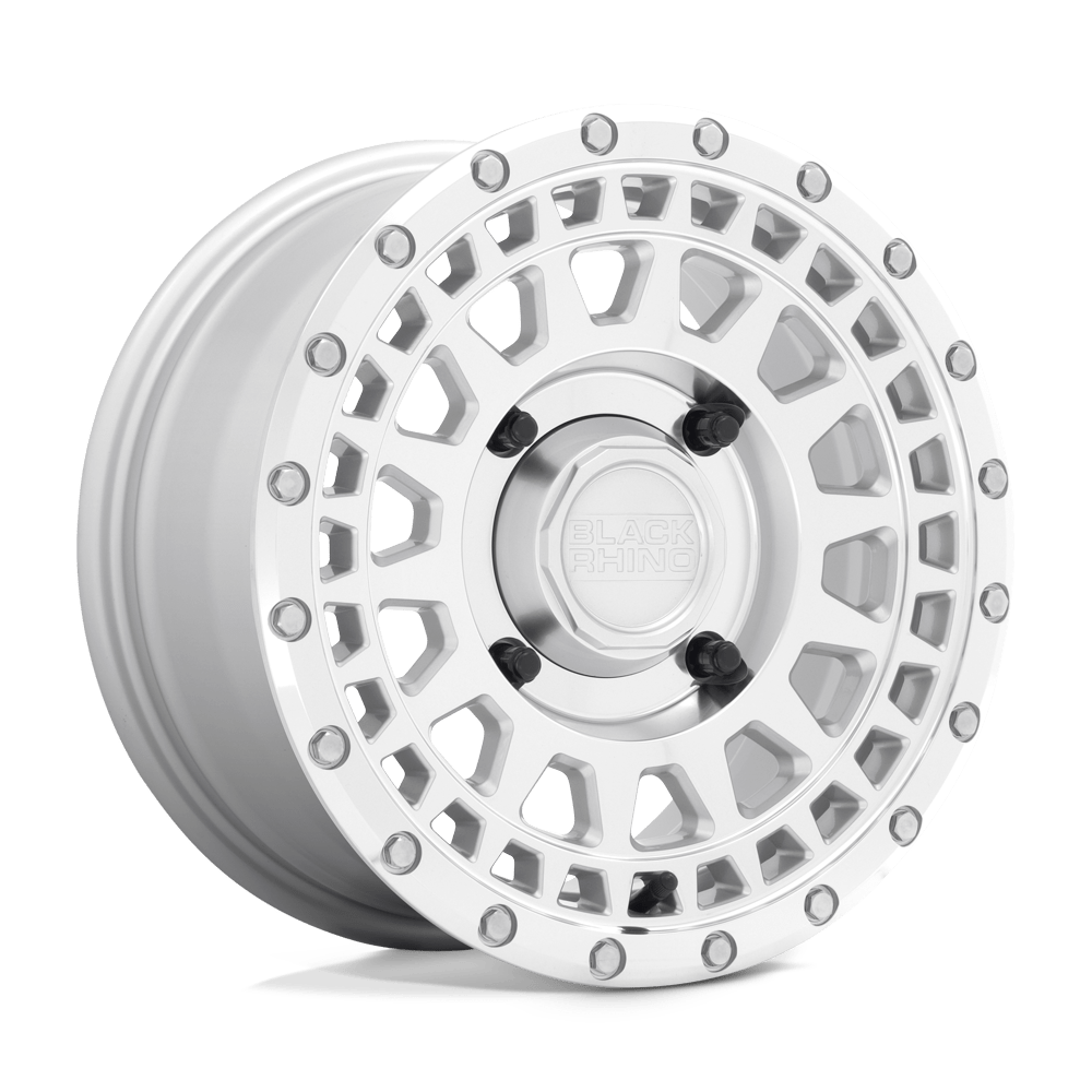 Black Rhino Hard Alloys - Utv Parker Utv 14X7 +36 Silver W/ Mirror Cut Face