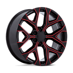 Performance Replicas Pr177 20X9 +24 Gloss Black Red Milled