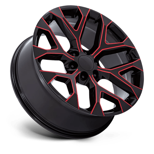 Performance Replicas Pr177 26X10 +24 Gloss Black Red Milled