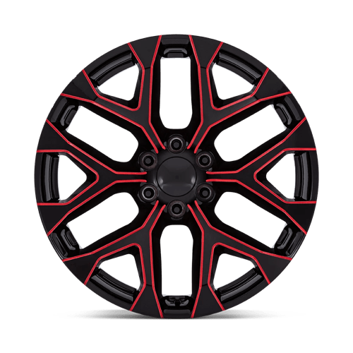 Performance Replicas Pr177 26X10 +24 Gloss Black Red Milled