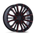 Performance Replicas Pr223 22X9 +28 Gloss Black Milled Red
