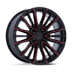 Performance Replicas Pr223 22X9 +28 Gloss Black Milled Red