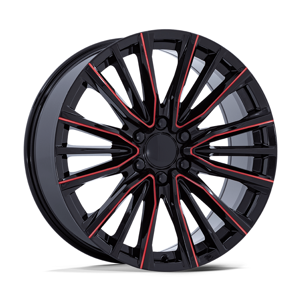 Performance Replicas Pr223 26X10 +28 Gloss Black Milled Red