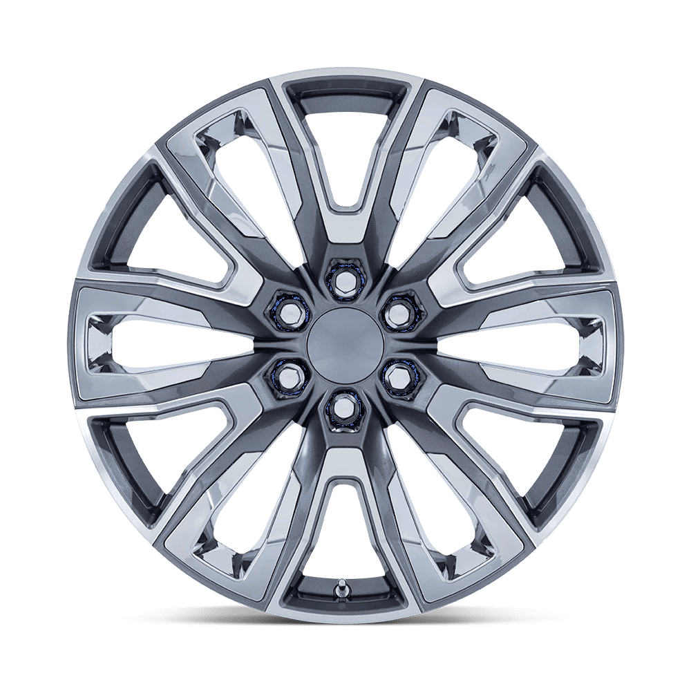 Performance Replicas Pr225 22X9 +28 Gloss Gunmetal Mach W/ Chr Acc