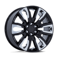 Performance Replicas Pr225 22X9 +28 Gloss Black W/ Chrome Accents