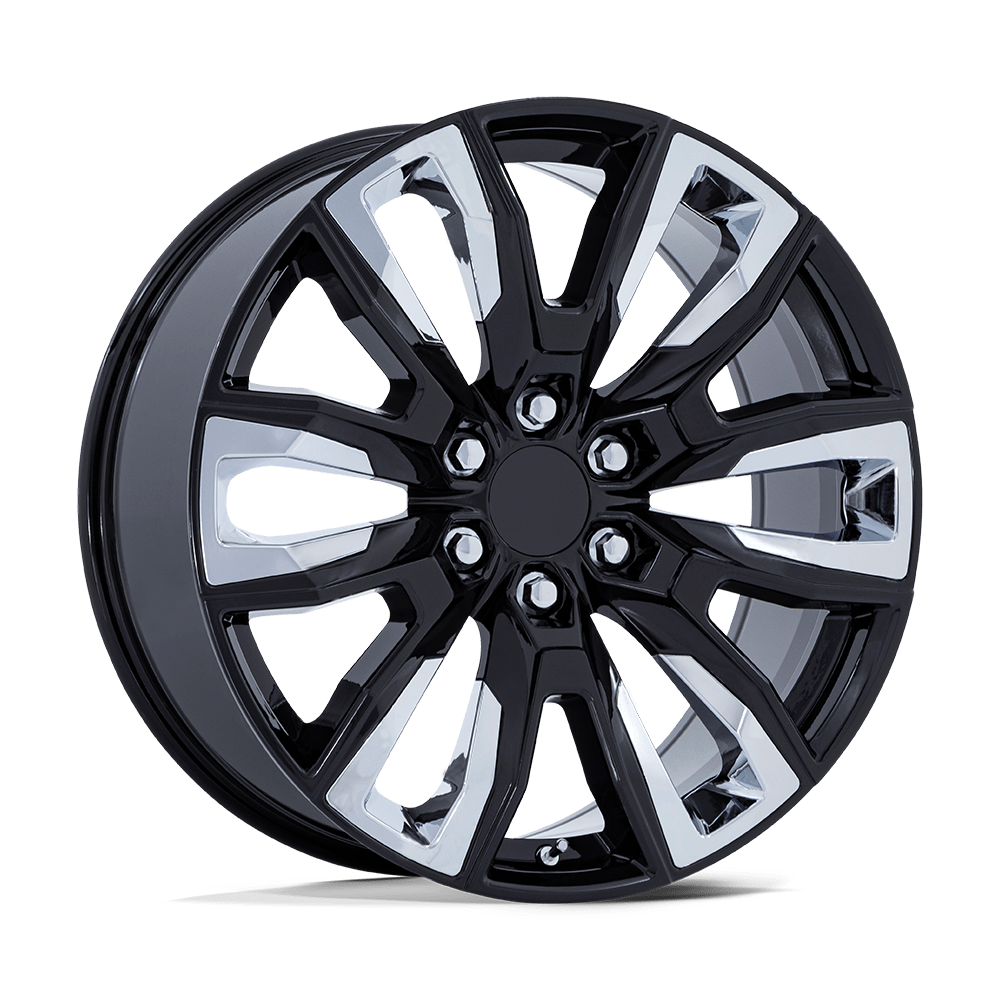Performance Replicas Pr225 24X10 +31 Gloss Black W/ Chrome Accents