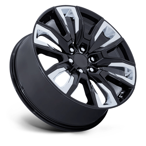 Performance Replicas Pr225 24X10 +31 Gloss Black W/ Chrome Accents