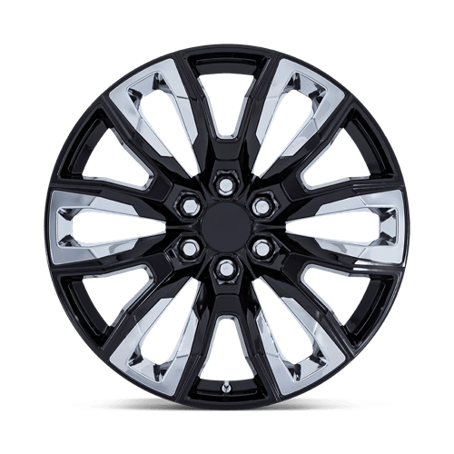 Performance Replicas Pr225 22X9 +28 Gloss Black W/ Chrome Accents