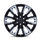 Performance Replicas Pr225 24X10 +31 Gloss Black W/ Chrome Accents