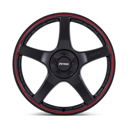 Petrol Pe003 P2E 17X8 +40 Matte Black W/ Red Lip