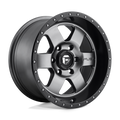 Fuel 1Pc D619 Podium 17X9 +1 Matte Gunmetal Black Bead Ring
