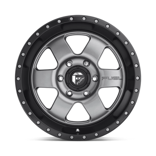 Fuel 1Pc D619 Podium 20X9 +1 Matte Gunmetal Black Bead Ring